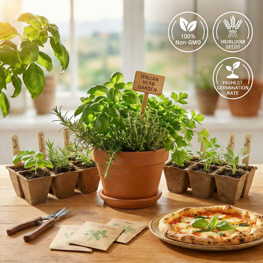 Non-GMO Genovese Basil seed packet for home gardening